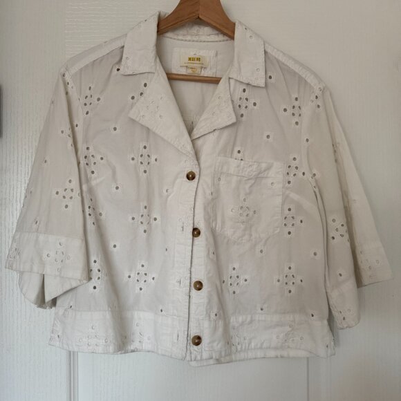 Maeve Eyelet Buttondown Shirt - Picture 4 of 7